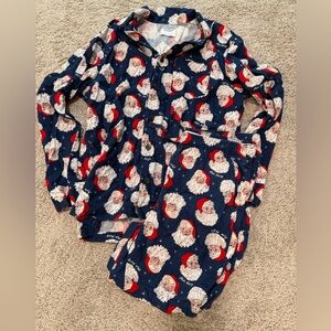 Old Navy Navy Blue Santa Print Pajama Set family Santa pjs